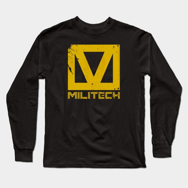 Cyberpunk Militech Logo - Worn Long Sleeve T-Shirt by Reds94